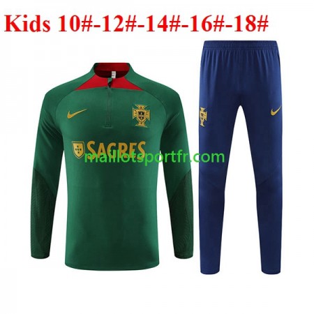 Portugal Enfant Ensemble Sweat d'entrainement Vert 2023/24